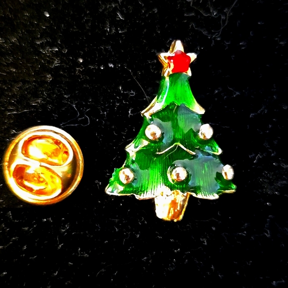 Festive Christmas Tree and Bell Brooch Set - Picture 6 of 8
